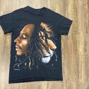 Bob Marley - Lion Jamaica Collection Black T-Shirt SMALL S‎ Y2K *Please Read*